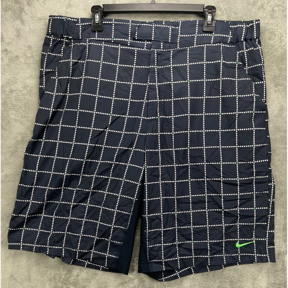 VTG Nike Men's Board Shorts XXL Fit-Dry Black Check Pockets 348309-452